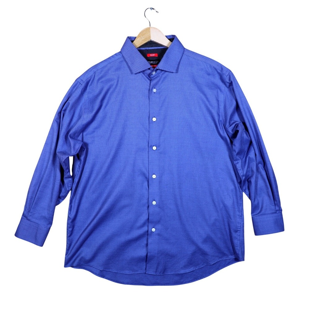 Kenneth‎ Cole Awareness Mens Size XXL Blue Textured Dress Shirt Stretch Fit
